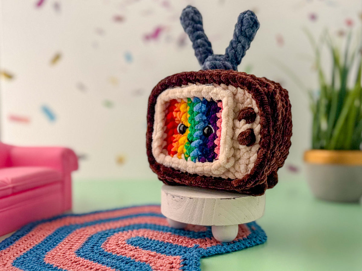 Mini Rainbow Retro TV Crochet Pattern