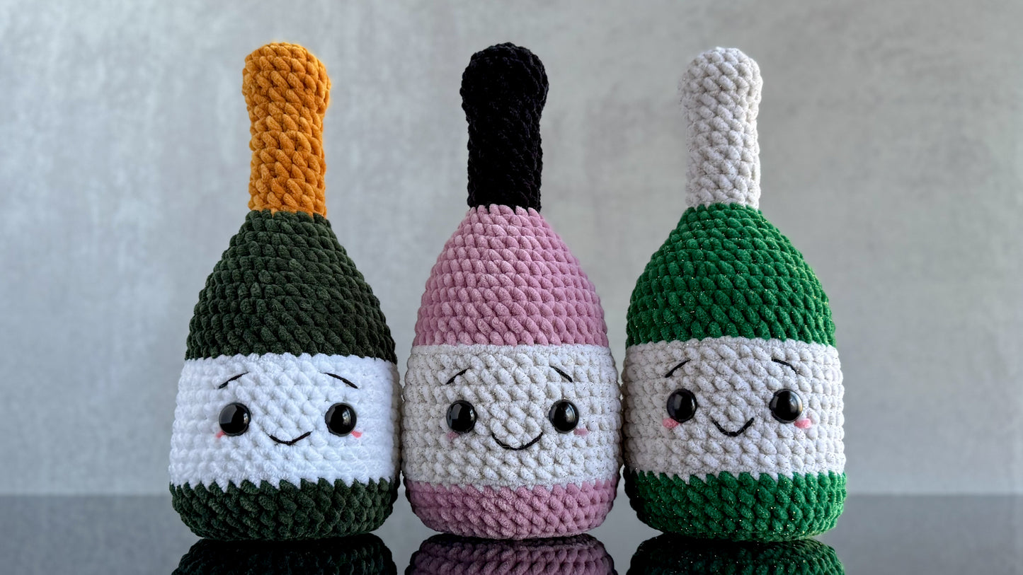 Bundle: Big and Mini Champagne Bottle Crochet Pattern