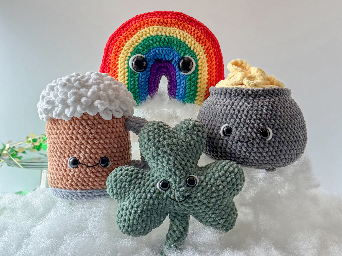St. Patrick’s Day Crochet Pattern Big Bundle: Shamrock, Pot of Gold, Rainbow, Beer Mug