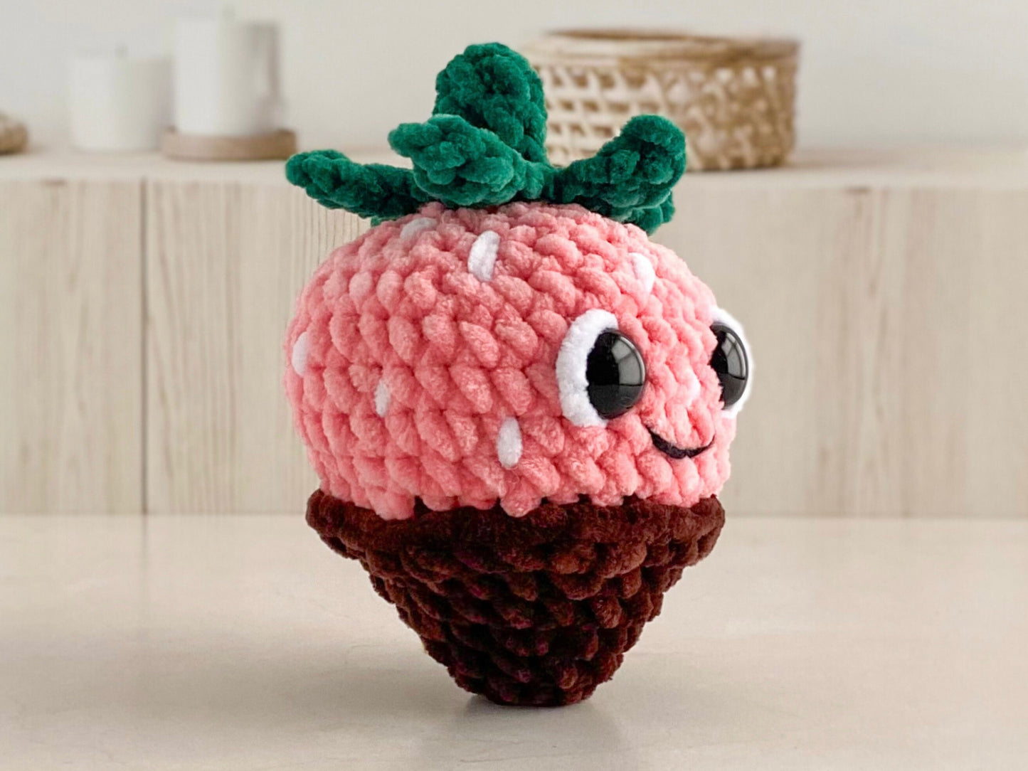 Bundle: Big and Mini Chocolate Covered Strawberry Crochet Patterns