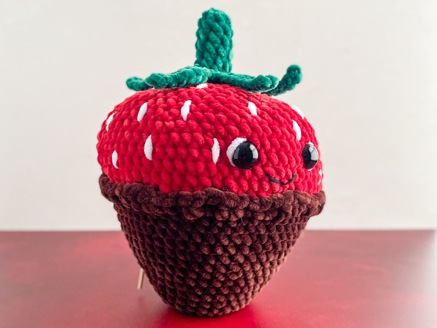 Big Chocolate Covered Strawberry Crochet Pattern
