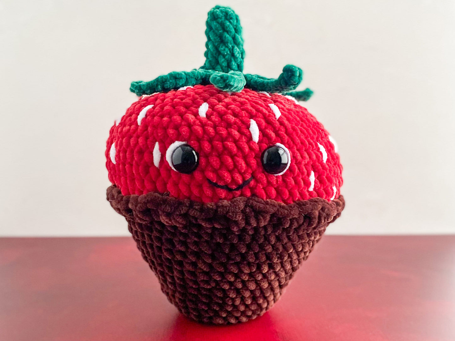 Big Chocolate Covered Strawberry Crochet Pattern