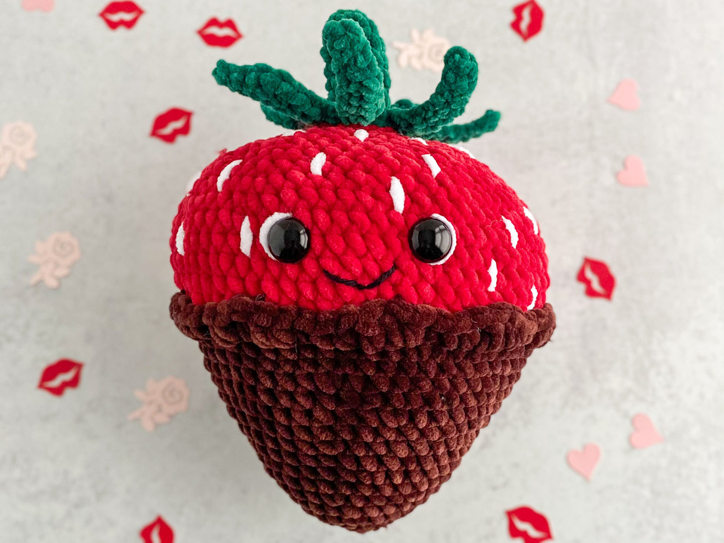 Bundle: Big and Mini Chocolate Covered Strawberry Crochet Patterns