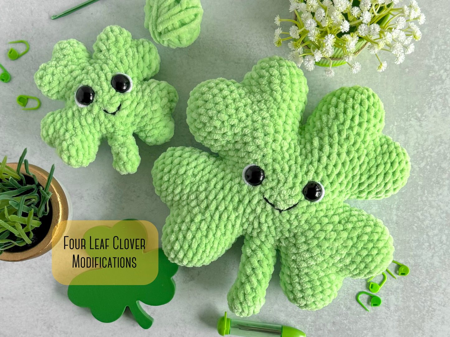 Bundle: Big and Mini Shamrock Crochet Patterns