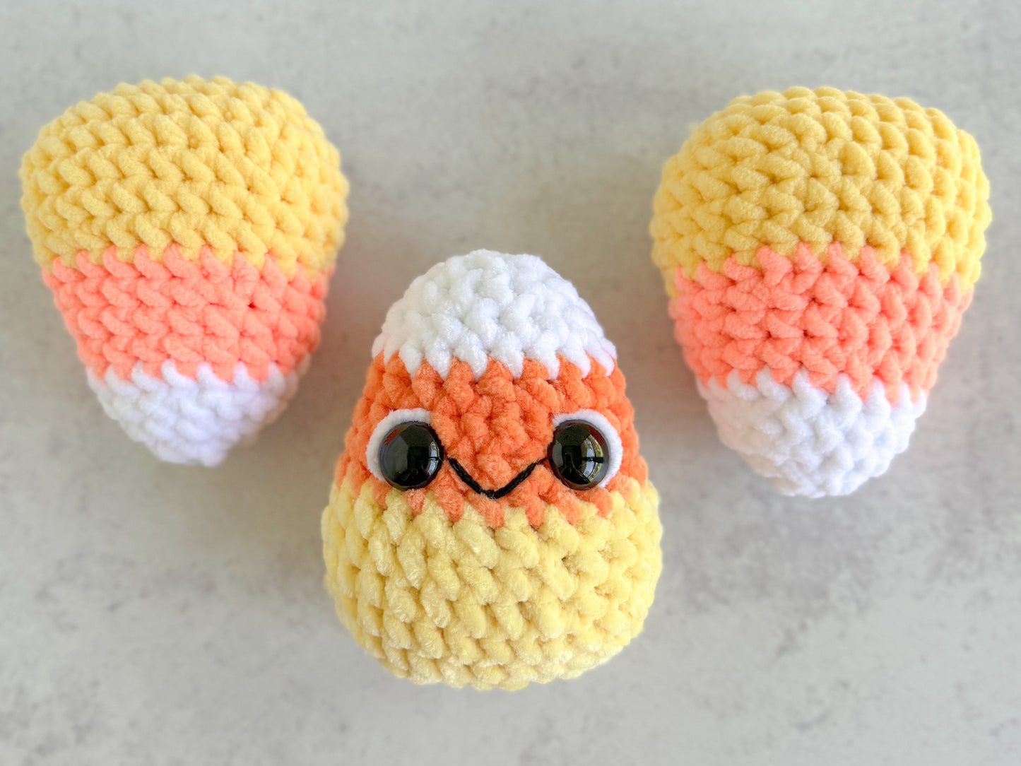 Mini Candy Corn and Watermelon 2 in 1 No Sew Crochet Pattern