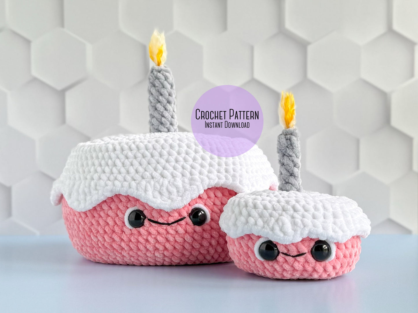 Bundle: Big and Mini Birthday Cake Crochet Patterns