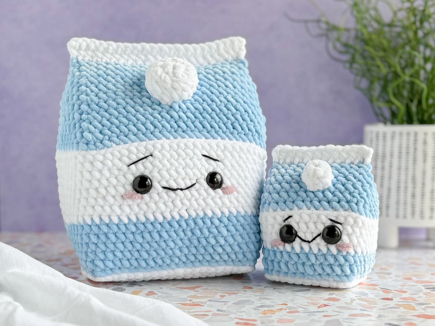 Milk and Cookies Crochet Pattern Bundle: Big and Mini Milk Carton, Frosted Sugar Cookie, Chocolate Chip Cookie
