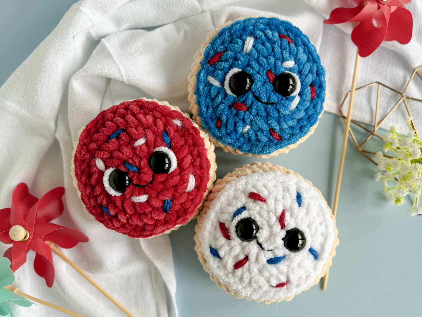 Bundle: Big and Mini Frosted Sugar Cookie Crochet Patterns