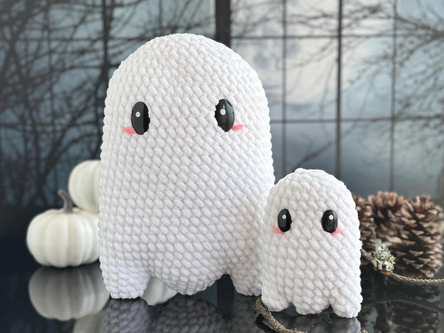 Halloween Crochet Pattern Bundle: Big and Mini Ghost, Cauldron, and Candy Corn
