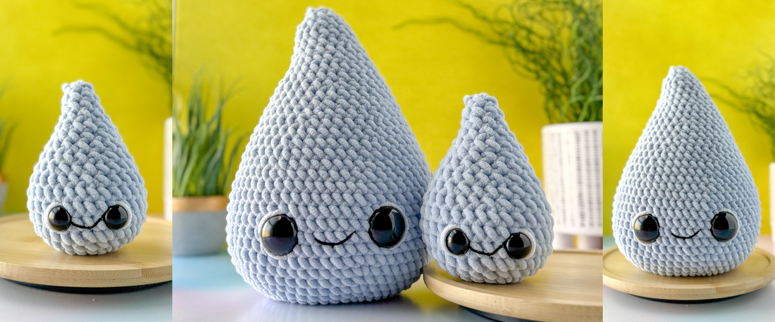 Crochet a Raindrop Plush – Free Amigurumi Pattern (Big + Mini Sizes)