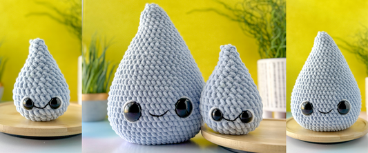 Crochet a Raindrop Plush – Free Amigurumi Pattern (Big + Mini Sizes)