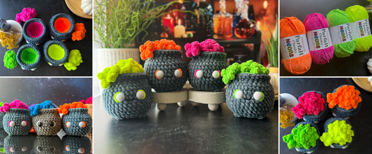 Mini Cauldron Glow-Up: Easy Neon Crochet Mod