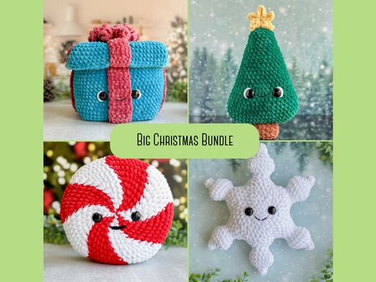 Christmas Crochet Pattern Big Bundle: Present, Christmas Tree, Peppermint, Snowflake