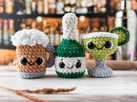 Sips Crochet Pattern Mini Bundle: Beer, Margarita & Champagne