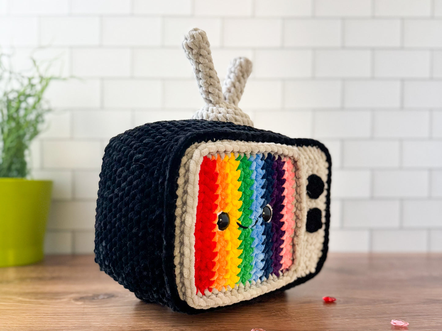 Rainbow Retro TV Crochet Pattern