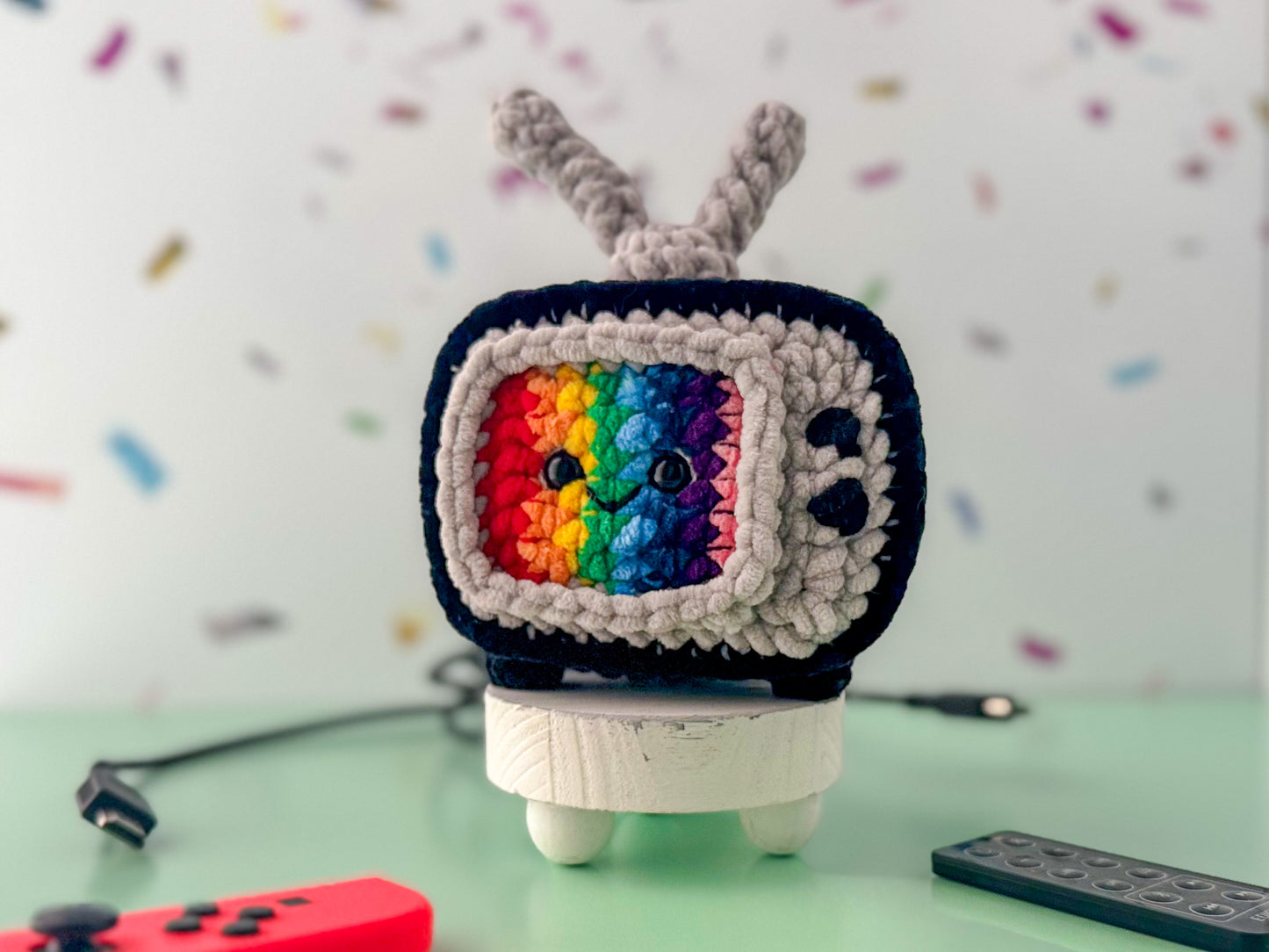 Mini Rainbow Retro TV Crochet Pattern
