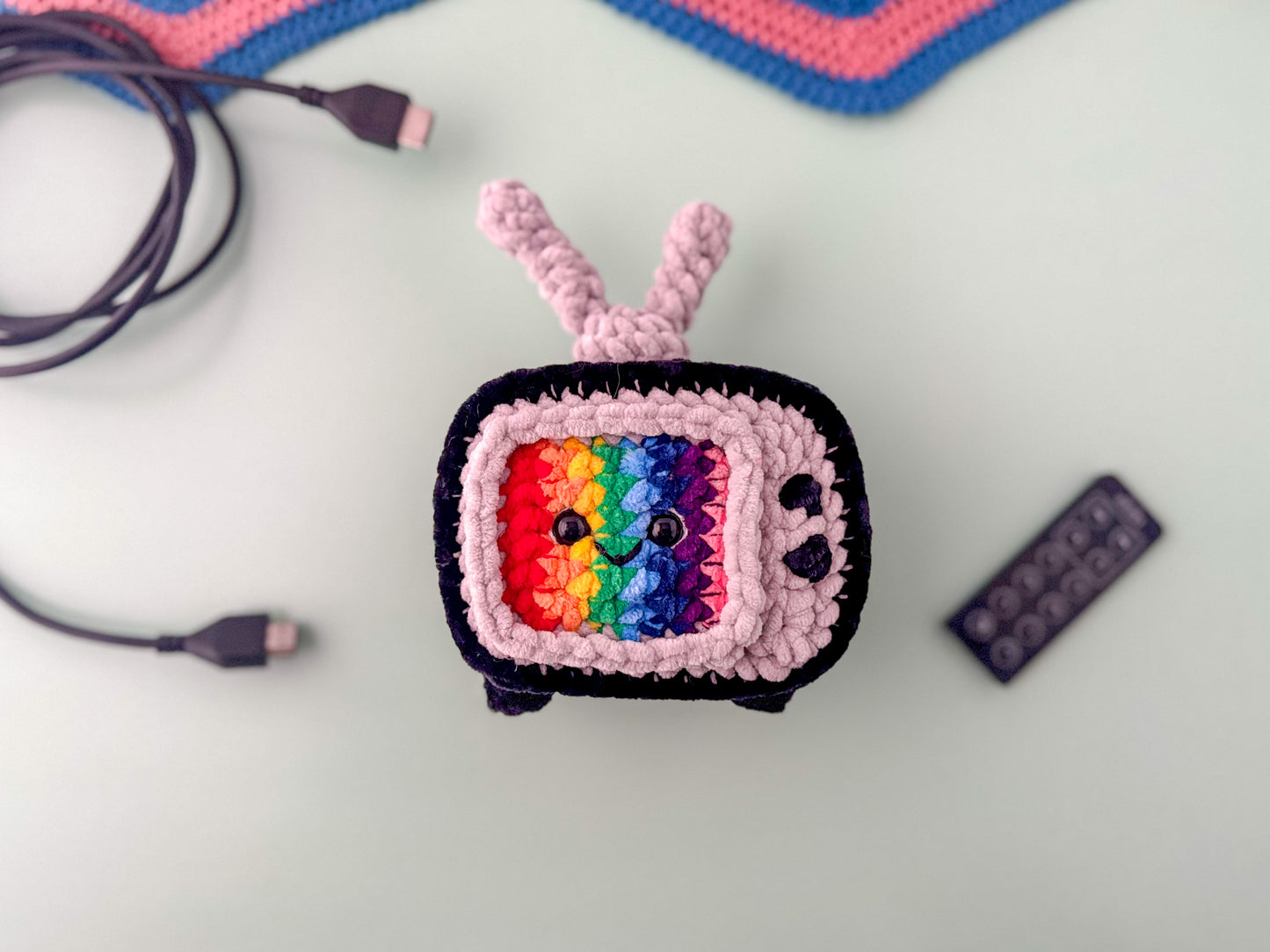 Mini Rainbow Retro TV Crochet Pattern