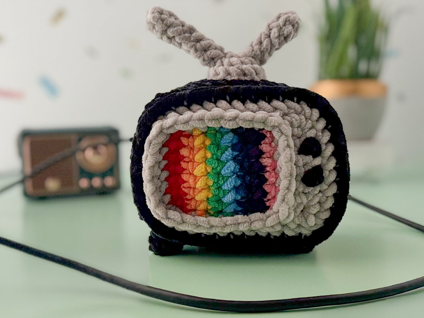 Mini Rainbow Retro TV Crochet Pattern