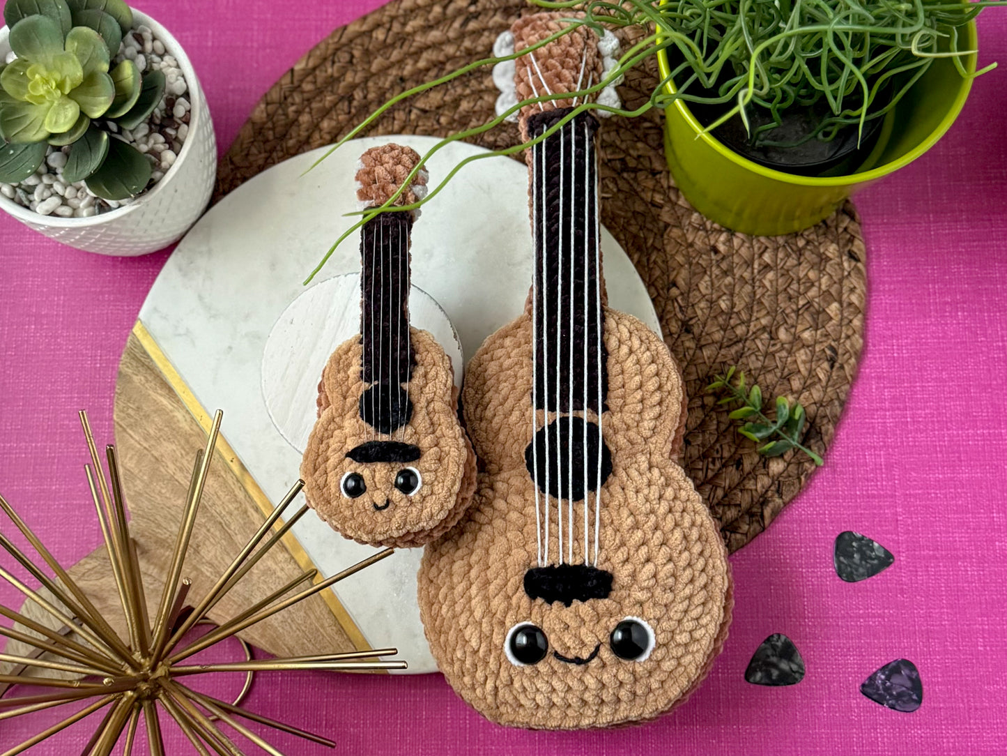 Bundle: Big and Mini Guitar Crochet Patterns