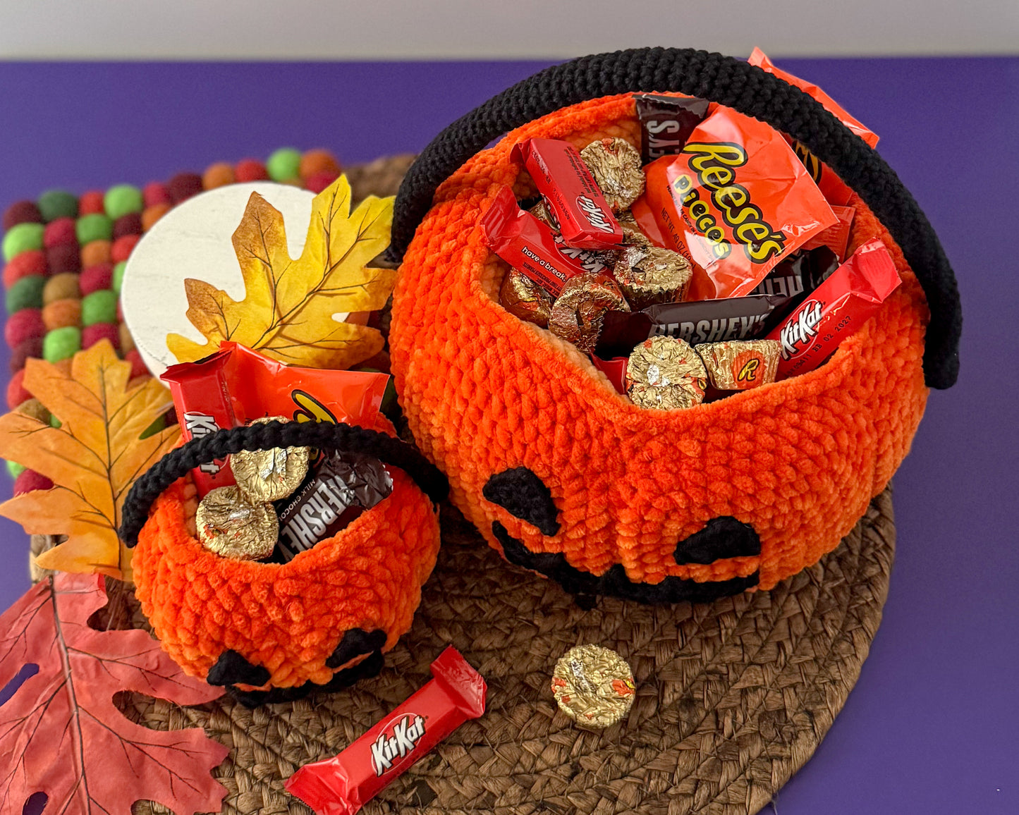 Bundle: Big & Mini Pumpkin Buckets Crochet Patterns