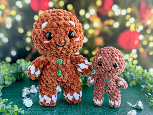 Bundle: Gingerbread Crochet Pattern and Mini Gingerbread Friend