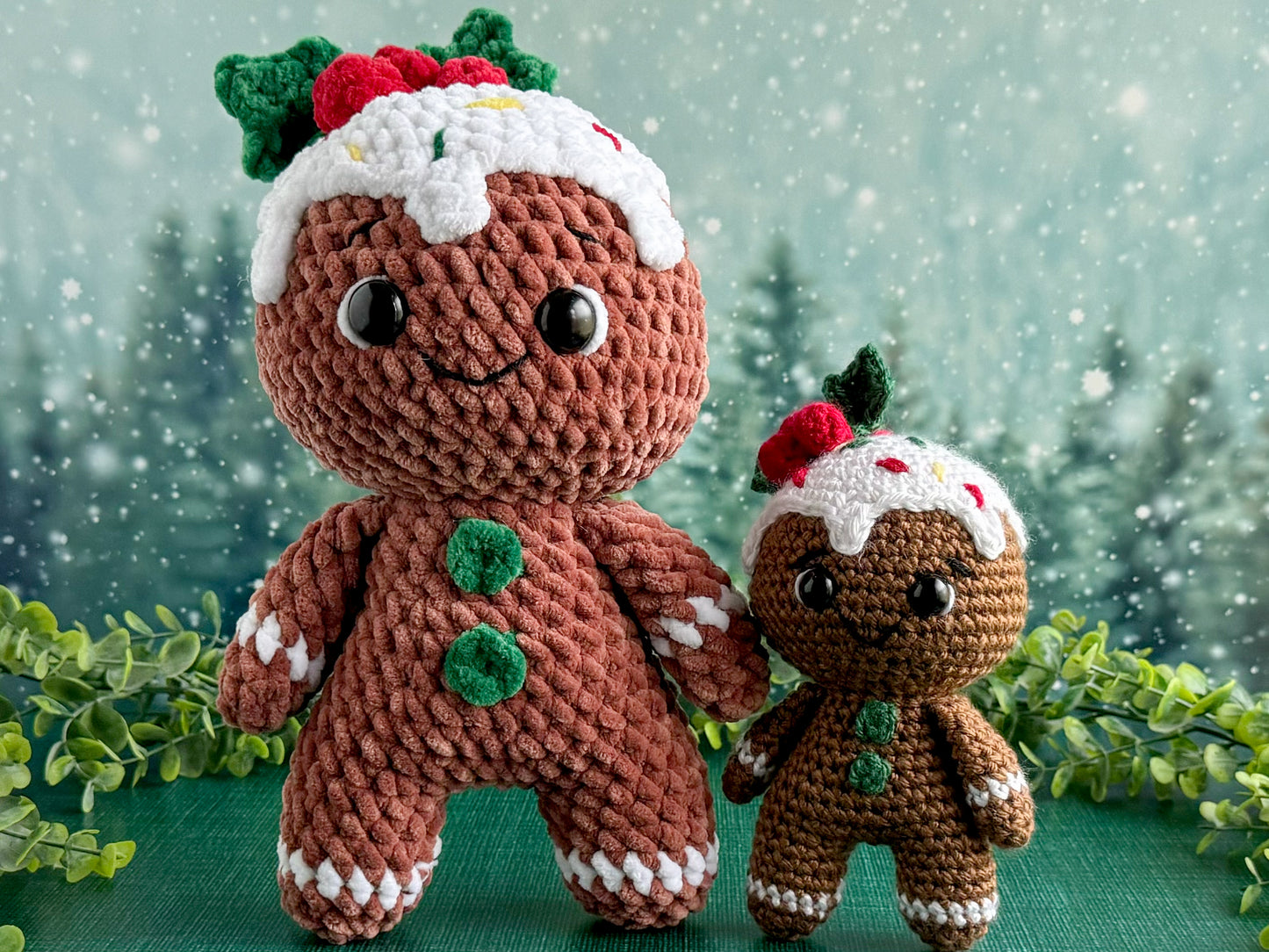 Bundle: Gingerbread Crochet Pattern and Mini Gingerbread Friend