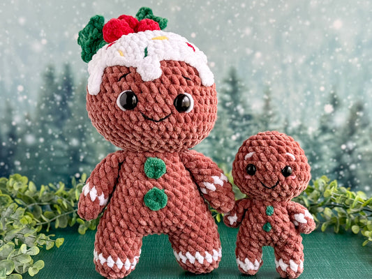 Bundle: Gingerbread Crochet Pattern and Mini Gingerbread Friend
