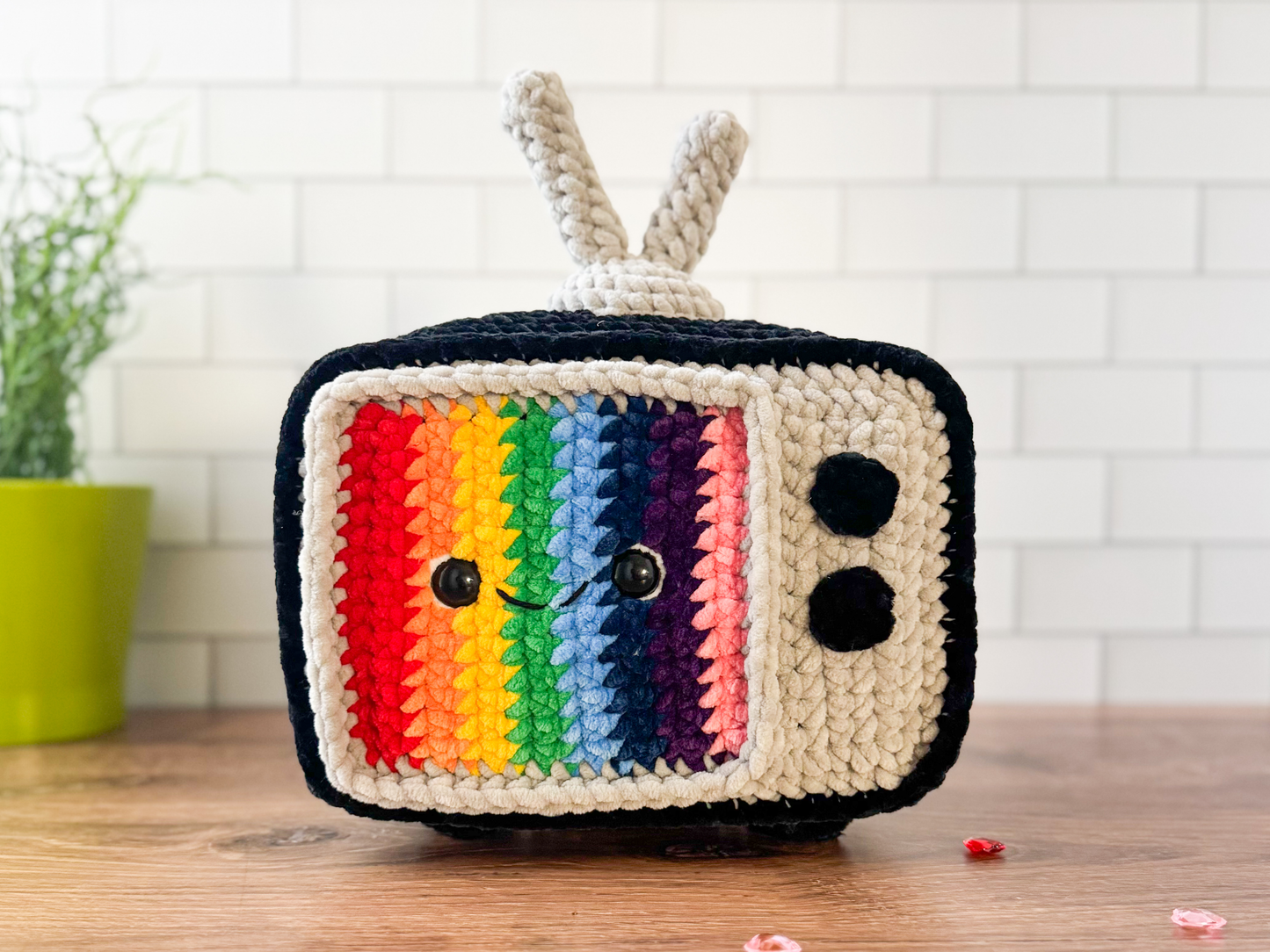 Bundle: Big and Mini Rainbow Retro TV Crochet Patterns