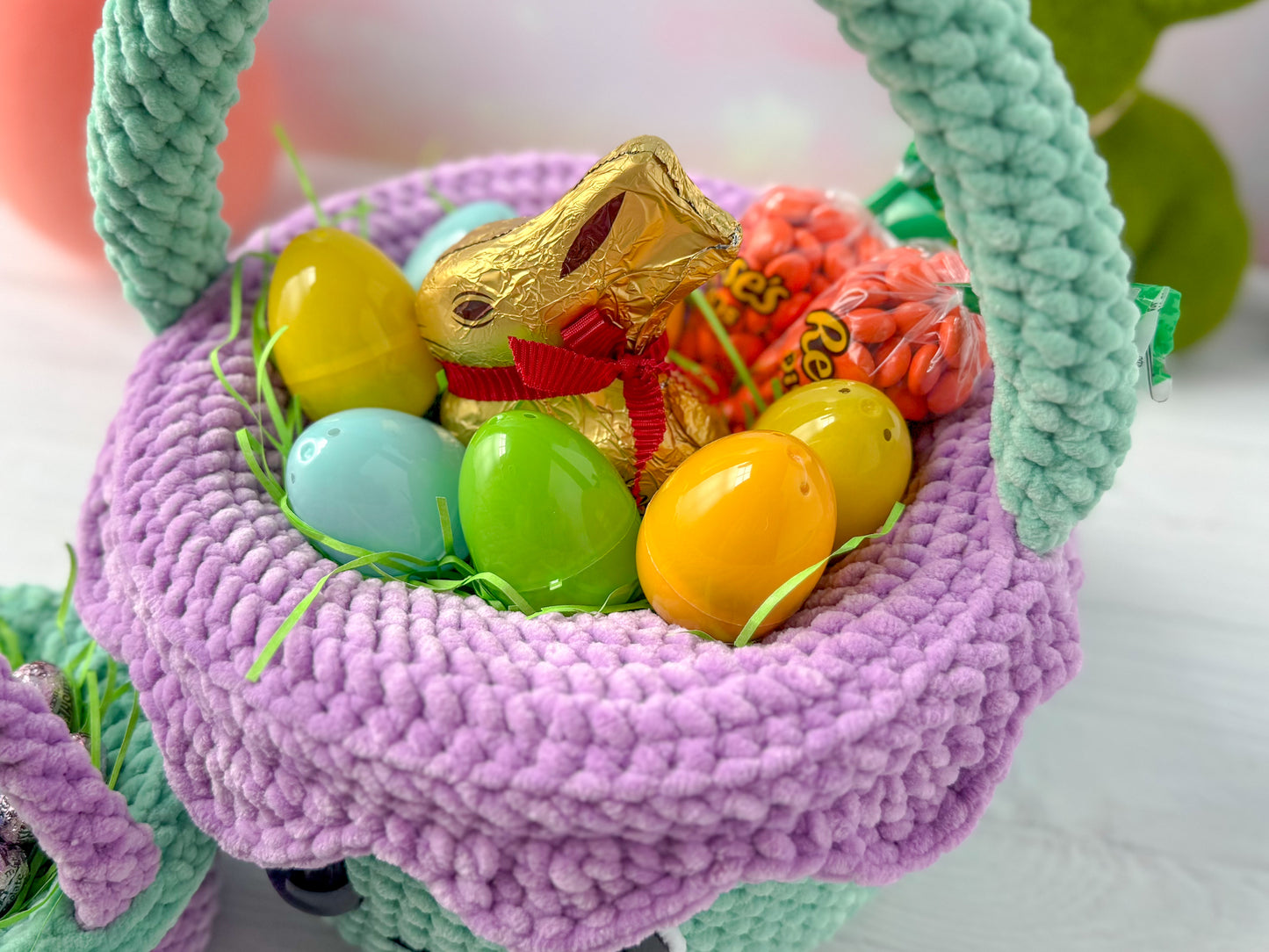 Bundle: Big and Mini Easter Basket Plush Crochet Patterns