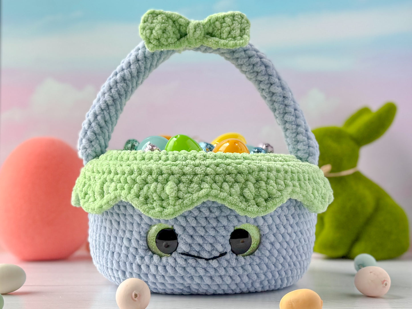 Bundle: Big and Mini Easter Basket Plush Crochet Patterns