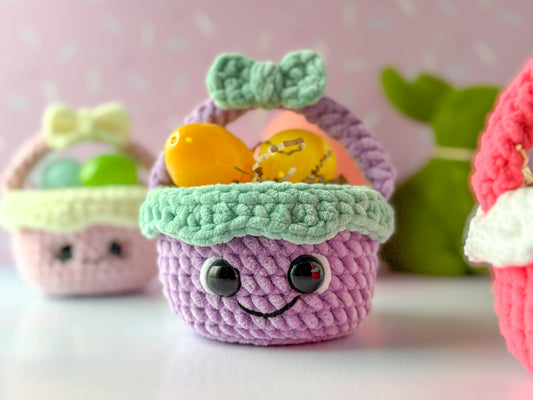 Mini Easter Basket Plush Crochet Pattern