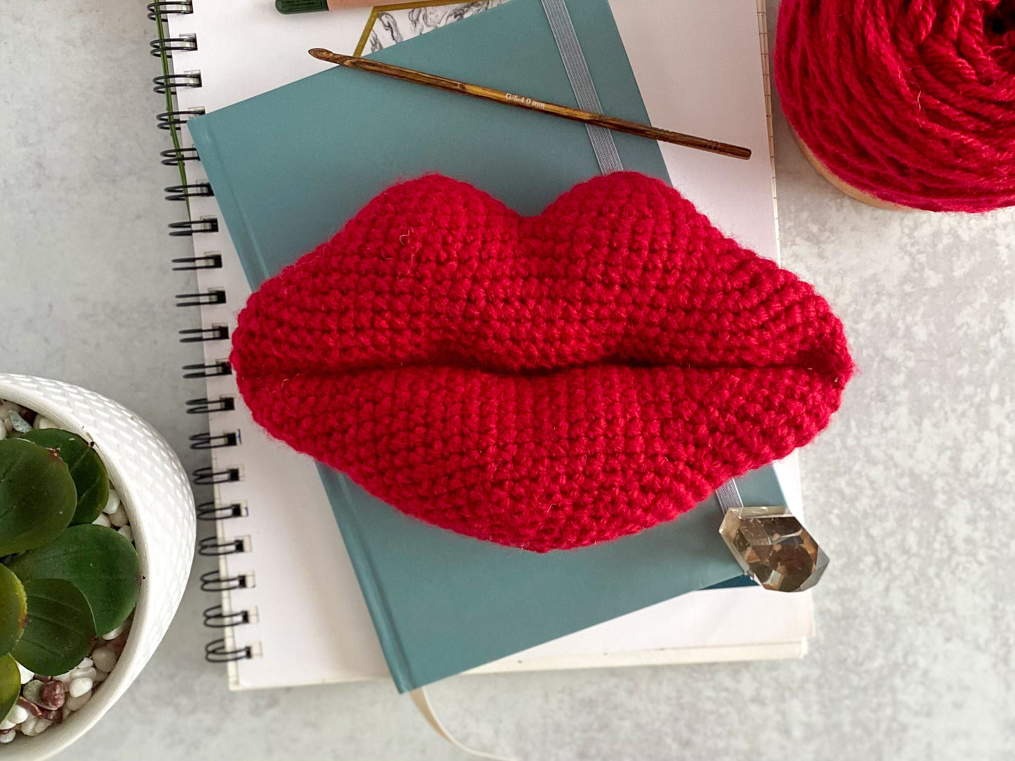 Bundle: Big and MIni Kiss Lips Crochet Patterns