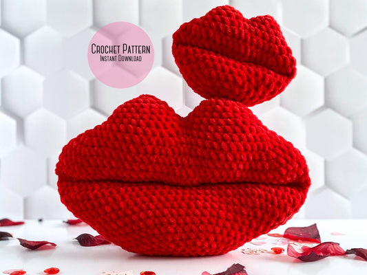 Bundle: Big and MIni Kiss Lips Crochet Patterns