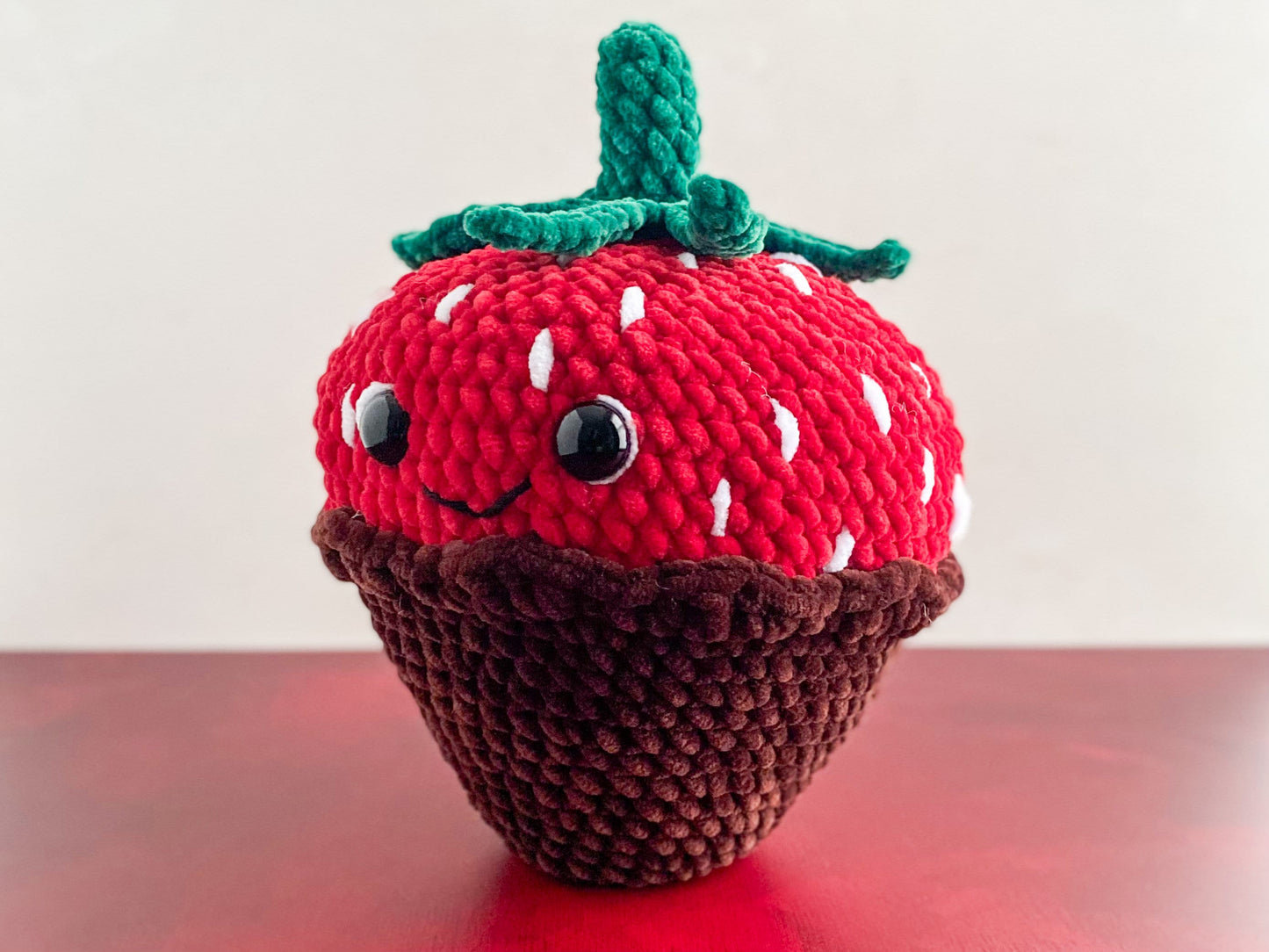 Big Chocolate Covered Strawberry Crochet Pattern