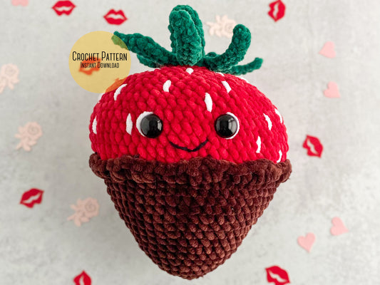Big Chocolate Covered Strawberry Crochet Pattern