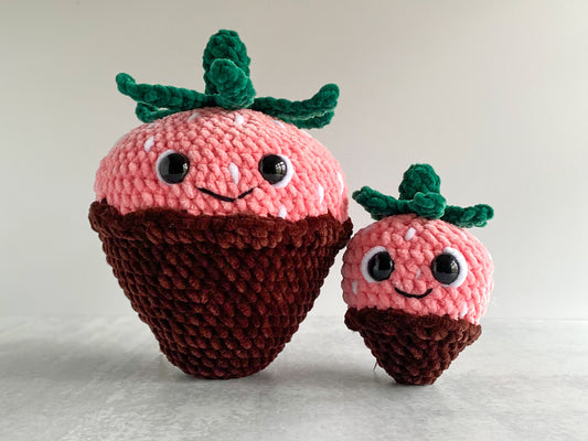 Bundle: Big and Mini Chocolate Covered Strawberry Crochet Patterns