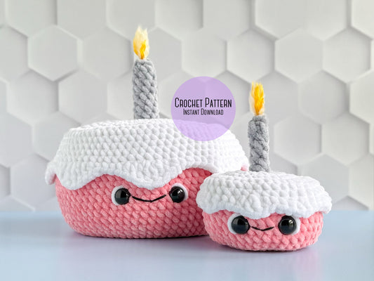 Bundle: Big and Mini Birthday Cake Crochet Patterns