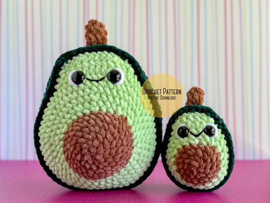 Bundle: Big and Mini Avocado No Sew Amigurumi Crochet Patterns