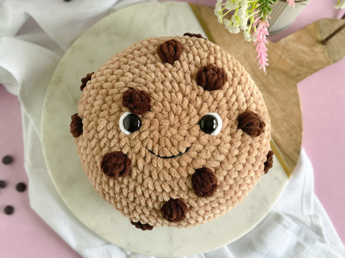 Big Chocolate Chip Cookie Crochet Pattern