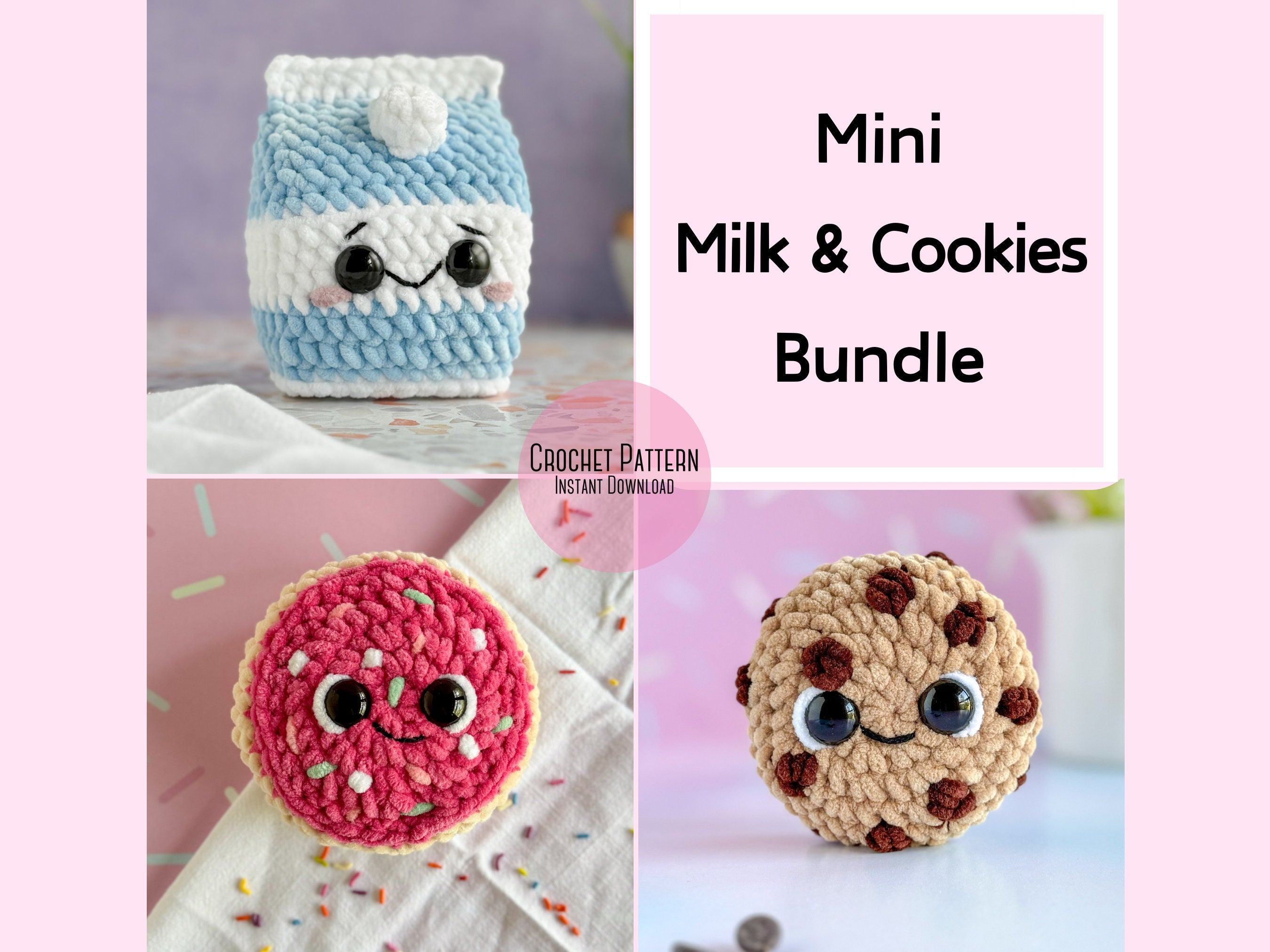 Bundle: Mini Milk and Cookies Crochet Patterns – Little Baby Rory Crafts