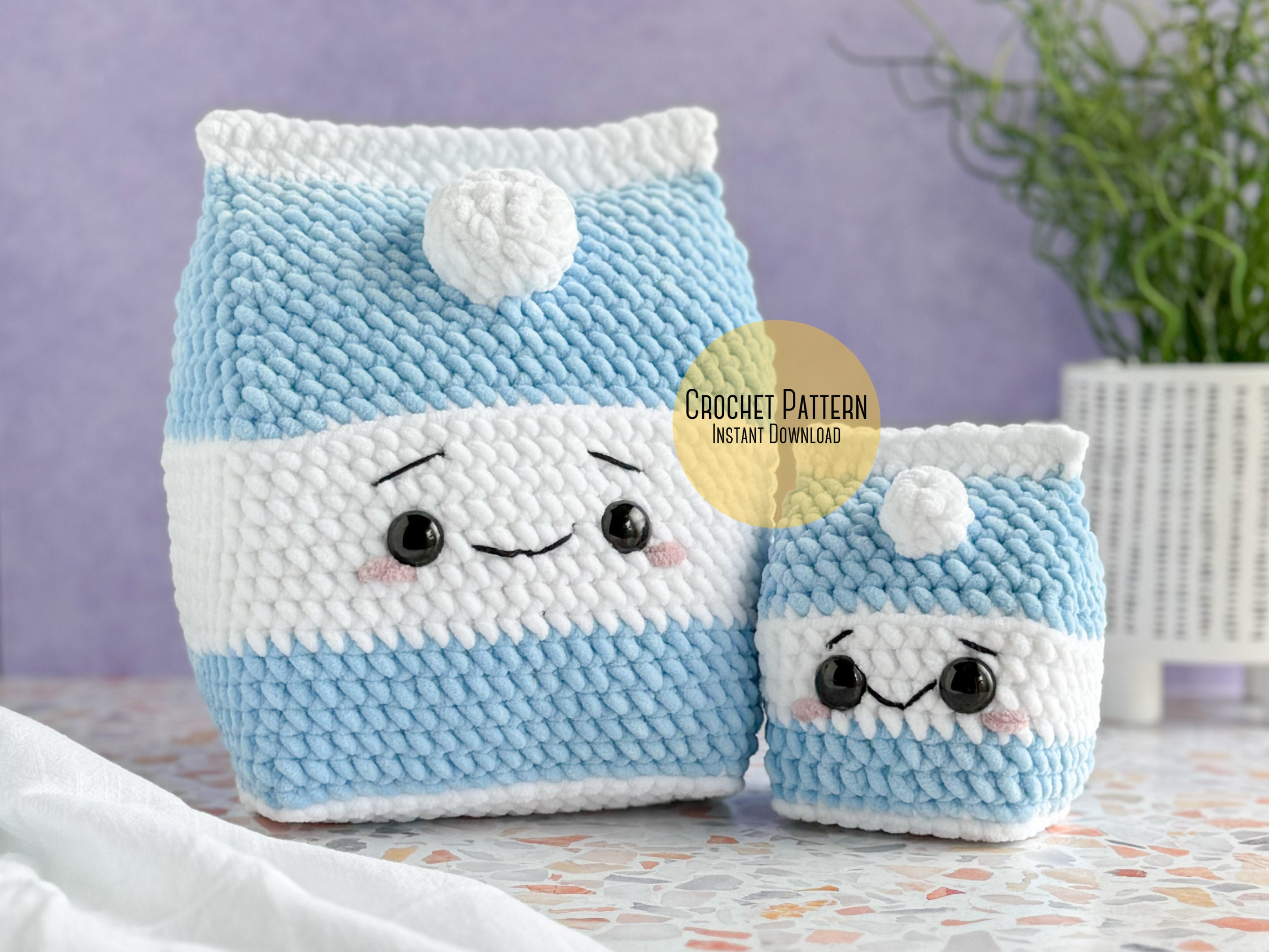 Bundle: Mini and Big Milk Carton Crochet Patterns – Little Baby Rory Crafts