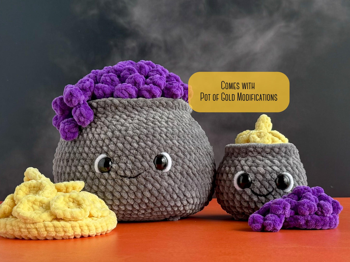 Halloween Crochet Pattern Bundle: Big and Mini Ghost, Cauldron, and Candy Corn