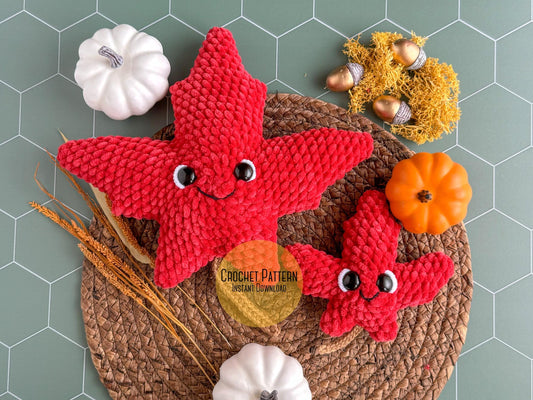 Bundle: Big and Mini Autumn Leaf Crochet Patterns